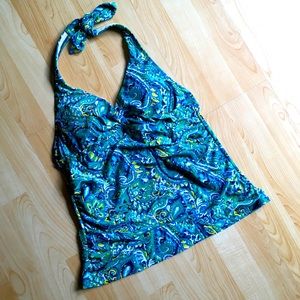Chaps Paisley Halter Tankini